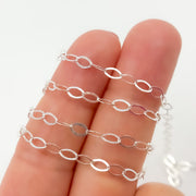 Silver Flat Cable Link Chain